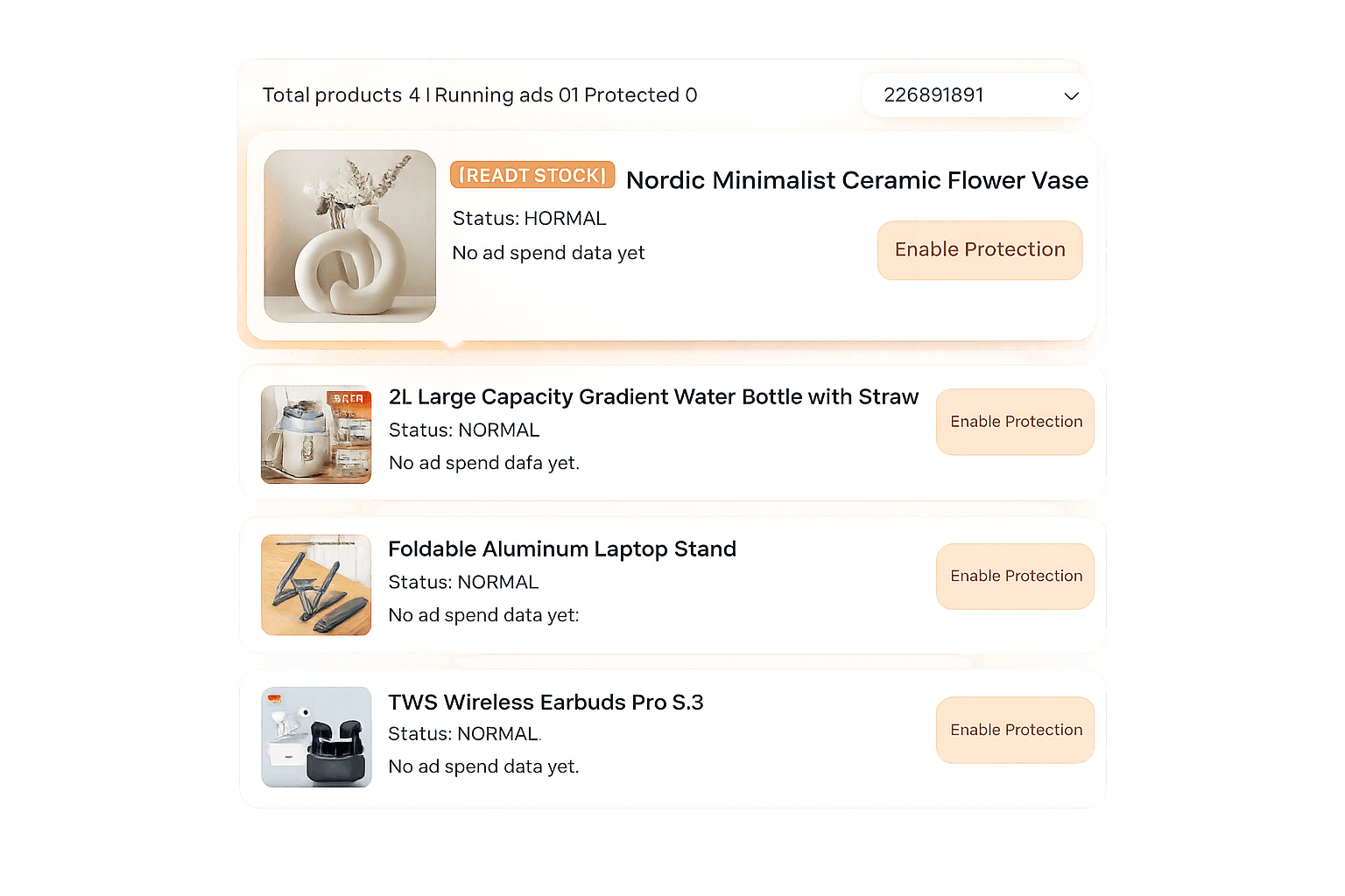 Product-level controls visual preview